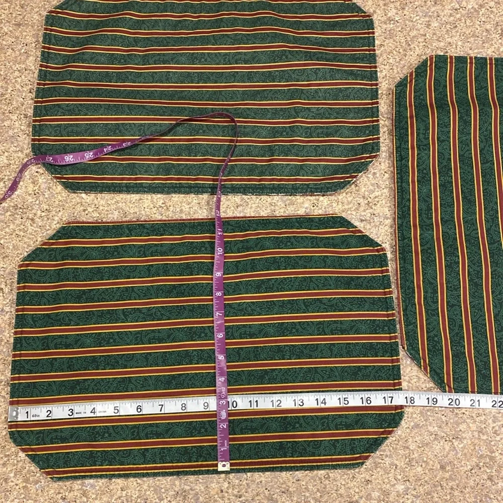Three Longaberger Holly Placemats WITH FLAWS Holiday